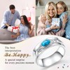 Ladytree Created Turquoise Spinner Ring for Women - 925 Sterling