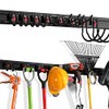 WORKPRO Garage Tool Organizer Wall Mount Garden Tool Organizer Storage Rack Heavy Duty Tool Hangers 64 Inch with 8 Adjustable Hooks and 4 Rails