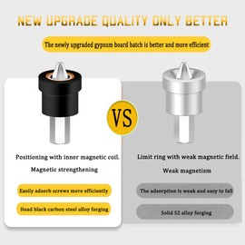 Magnetic Drywall Screw Setter - PH2 Bits for Plasterboard Sheetrock Screw 1/4" Hex Shank Positioning Bit Batch Head with 60 mm Extension Socket Drill Bit Holder (4pcs)