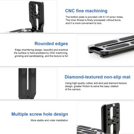 Aicharynic L-Bracket Quick Release Plate L-shaped Bracket Vertical Universal DSLR Camera L Bracket Aluminium, Compatible with Most Tripods/Monopods/Gimbal Stabilizers