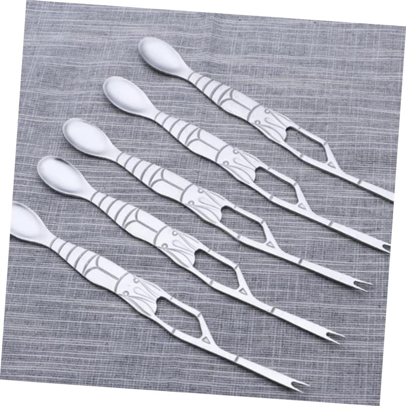 GRIRIW 4pcs Stainless Steel Crab Fork Spoon Set Seafood Tools