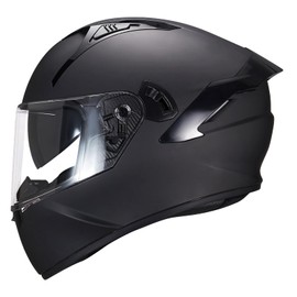 Full Face Motorcycle Helmet X9 with Inner Sun Visor DOT Approved Motorbike Moto Street Bike Racing Helmet(Matte Black, L)
