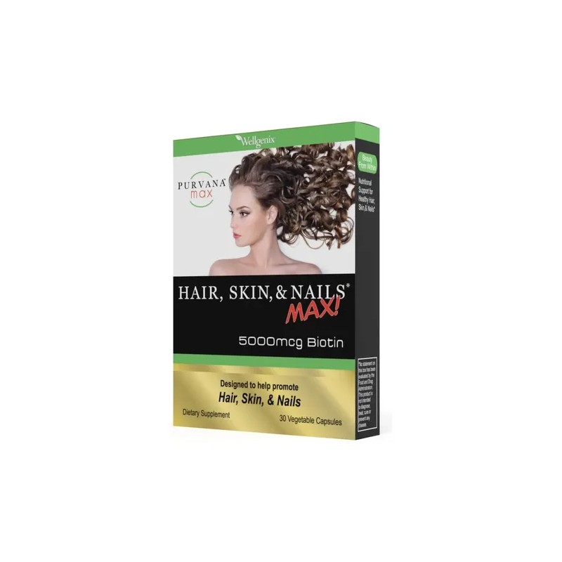 Purvana Max Biotina 5000mcg 30 Cápsulas Pack 2