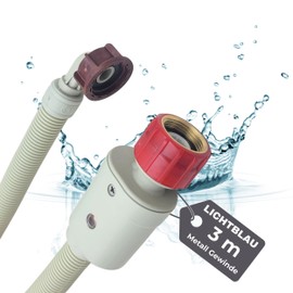 Lichtblau Aquastop Hose I 3.0 m I Washing Machine Safety Inlet Hose 2995 I with Metal Thread I 3/4 Inch for Washing Machine and Dishwasher Universal Inlet Hose Aquastop Water Stop
