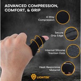 Thumb Sleeves Pair for Training, Weightlifting, BJJ, Golf, Basketball, & Everyday Activities | Compression Thumb Sleeve with Anti-Slip Grips for Protection, Blister Prevention, & Relief (X-Small)
