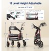 Bluelog Walkers for Seniors Rollator Walkers with Seat, 350lb Capacity