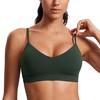 CRZ YOGA Butterluxe Women's V-Neck Sports Bra Padded Without Underwire