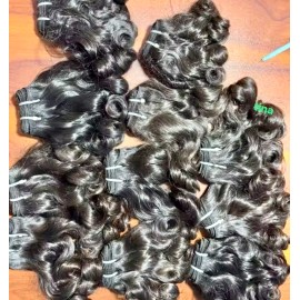 Raw Vietnamese Burmese Hair Bundles , Indian Human Hair Raw Curly Natural Bundles Burmese Curly Hair Pineapple Curly Pixie Stylestyle: Choose pattern, color: Fumi Bouncy, Stretched Length: 24"