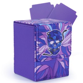 tombert 150+ Premium Deck Box Case for MTG, Large Capacity with 2 Dividers, Fits 100+ Sleeved Cards TCG Trading Card Games (Vertical Purple)