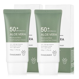 Kwalilnara Aloe Sun Cream SPF50+ PA++++ Sunscreen Without White Casting 50ml, 2 Pieces / 과일나라 알로에 선크림 SPF50+ PA++++ 자외선차단제 백탁없는 50ml, 2개