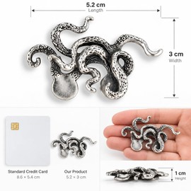 Alligator Octopus Pocket Brooch for Men Vintage Suit Pocket Animal Unisex Brooches Clothes Accessories for Wedding Birthday