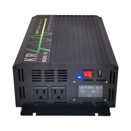 KRXNY 1000W Pure Sine Wave Power Inverter 12V DC to 110V 120V AC 60HZ with USB Port for Car/RV Home Solar System