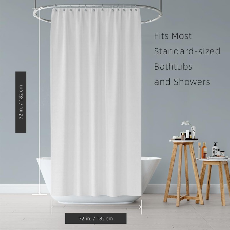 Curoayood Shower Curtain for Bathroom,Machine Washable Light Weight Fabric Woven