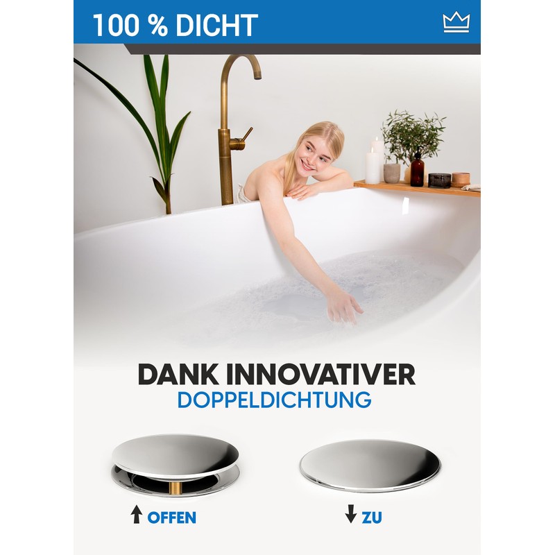 FEINER® – [2 Pieces] Bath Plug Universal Fit - Bath