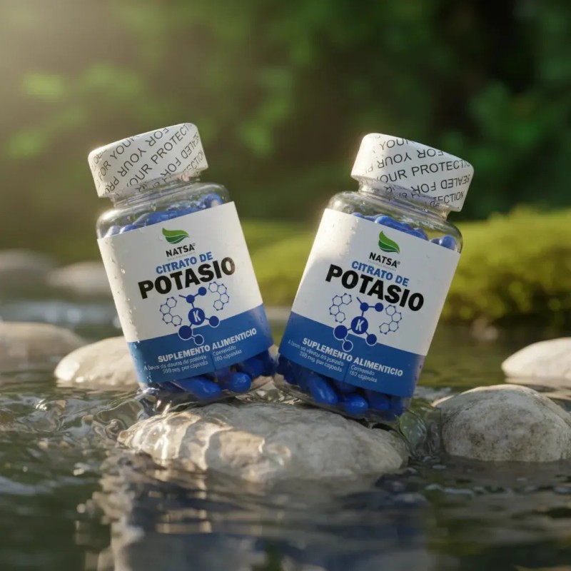 Citrato Potasio Frascos 100 Cápsulas Energía Manten Tus Músculos Sanos