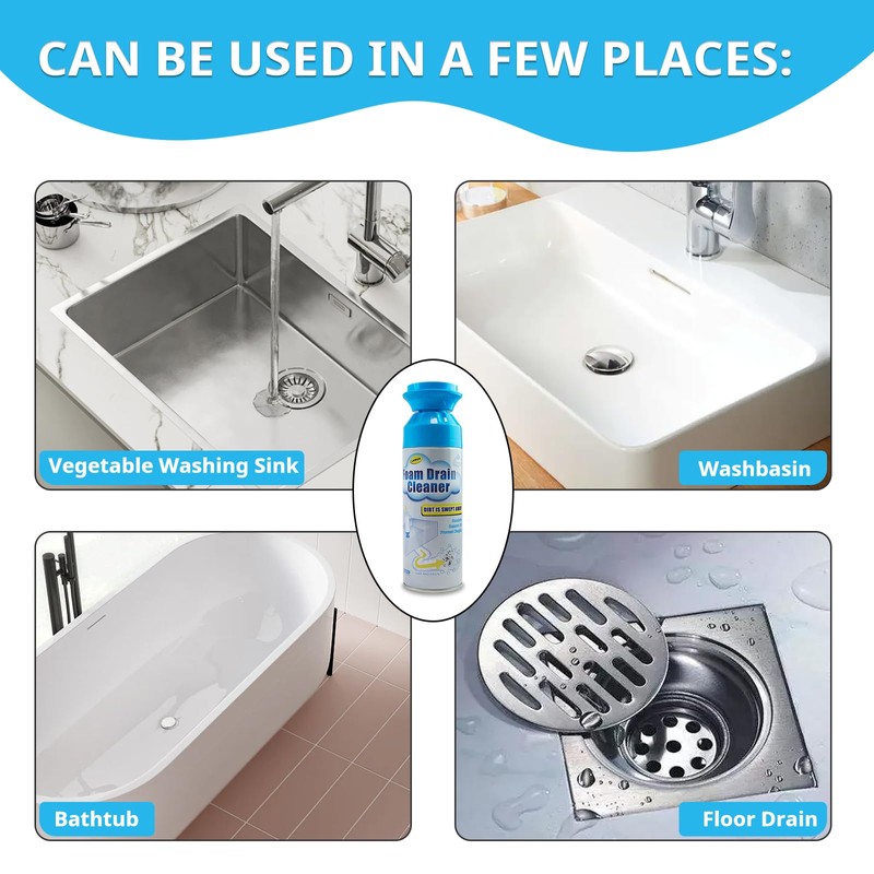 Drain Cleaner, Foaming Drain Cleaner and Deodorizer, Sink Cleaning Foam,
