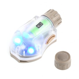 NOBUHIRO Tactical Helmet Light IR Strobe + 5-Speed Blue Strobe Light, Military Helmet Signal Light with Replaceable Tail Cap for Hunting Camping Outdoor Sports (DE-BL)