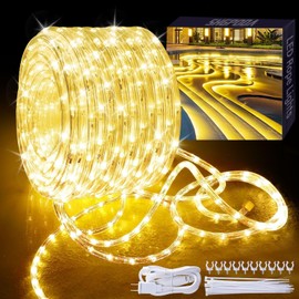 SHGPODA 33ft/10m LED Rope Lights,360 LEDs,Warm White(3000K),W