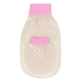 Feel Fine Exfoliating Gloves and Gloves Made of 100% Natural Silk Set for Face and Body, Turkish Hammam Bath Glove, Body Scrub, Shower Glove for Women, Hammam, Men, Bath, Spa