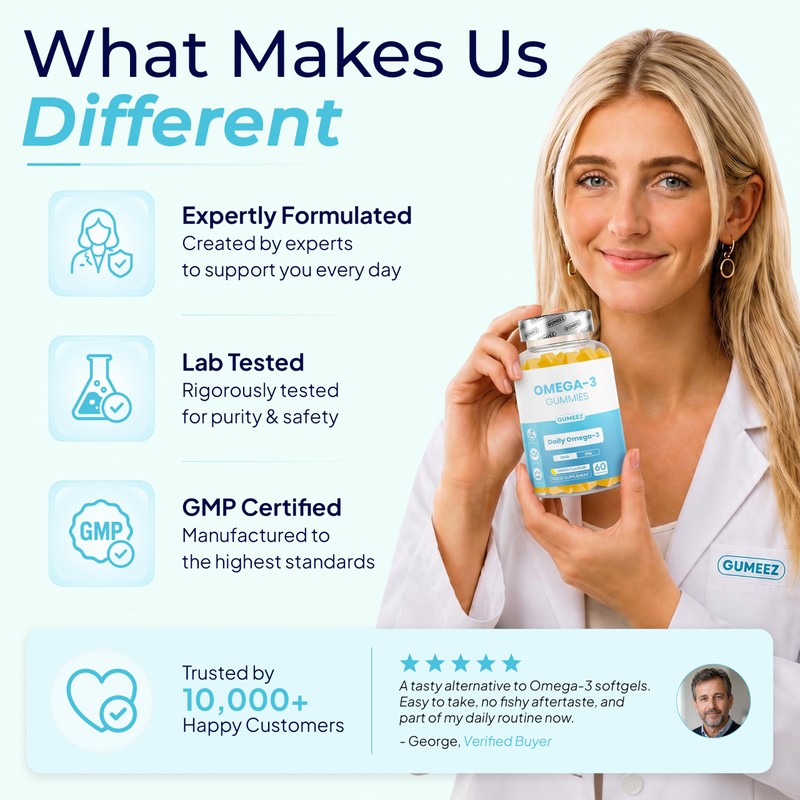 Omega 3 Gummies with DHA & EPA – Heart, Brain