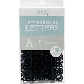 American Crafts 188 Piece 1 Inch Black Letter Pack Die Cuts with a View Letterboards 1",