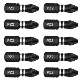 10 x SabreCut SCPZ225_10 25mm PZ2 Impact Screwdriver Driver Bits Set Single Ended PoziDriv POZI No.2 Heavy Duty