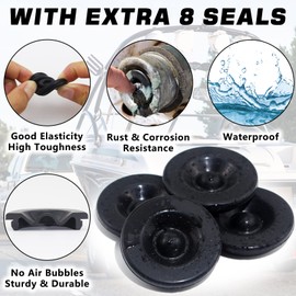 GREPSPUD 4pcs 2.72'' Trailer Hub Dust Caps, Trailer Spindle Bearing Dust Cap Cup Grease Cover Caps & Extra Rubber Plugs for 7000 to 8000 lb Boat Trailer Dexter EZ Lube Trailer Camper RV Axle