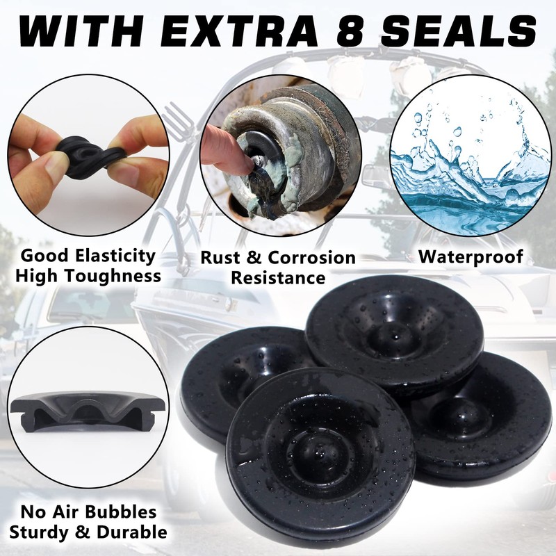 GREPSPUD 4pcs 2.72'' Trailer Hub Dust Caps, Trailer Spindle Bearing
