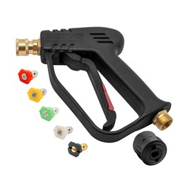 Fai Top Fai Top 4000PSI High Pressure Washer Gun with 5 Water Nozzle Tip, Cleaner Gun Car Wash Water Gun for Car Cleaning (M22 14MM Hose Connector & karcher Quick Connector)
