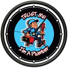 SignMission Plumber Wall Clock Plumbing Tools Pipe Faucet Office, Beagle