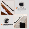 RECTOO 2FT Square Stair Railing Indoor, Black Wall Mount Handrail