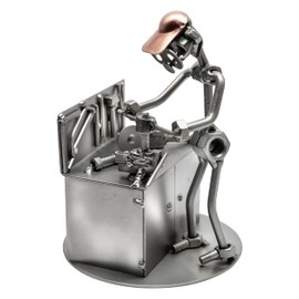 STEEMO Screw Man Metal Builder Locksmith Gift Metal Decoration 12 x 12 x 17 cm