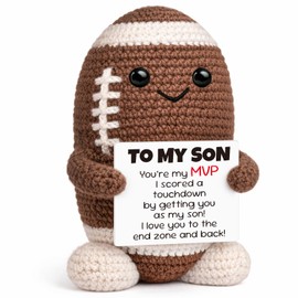 Busy Gaming Life Football Gifts for Teen Boys Adult Son, Handcrafted Crochet Sports Keepsake from Mom Dad, Graduation Back to School Present, Best Son Ever Birthday Gift Ideas for Bonus Son in Law