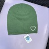HaT Portolano Hat 40% Wool Heart Shape Diamond Accent Green