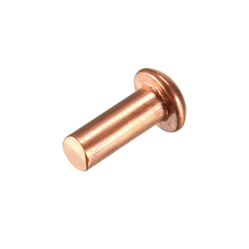 sourcing map 50pcs 5/32" x 25/64" Round Head Copper Nails