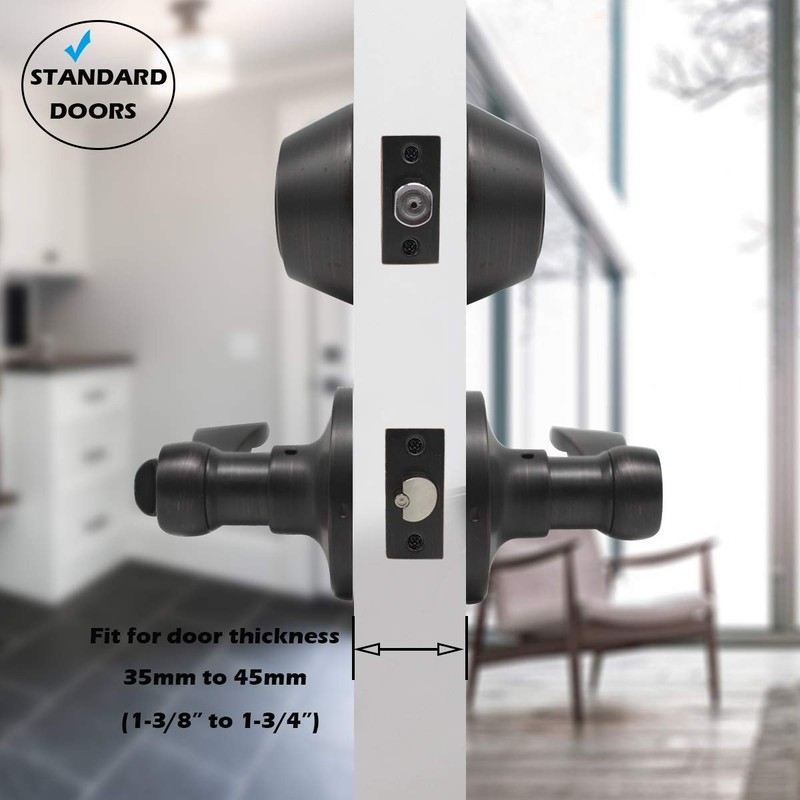 Oil Rubbed Bronze Keyed-Alike Door Levers and Double Cylinder Deadbolts