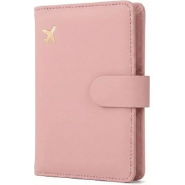 Timotech Porta Pasaporte y Visa con Protección RFID, Funda para Pasaporte y Documentos de Viaje con Cierre Magnético, Cartera para Pasaporte y Visa Elegante de Piel Sintética (Rosa)