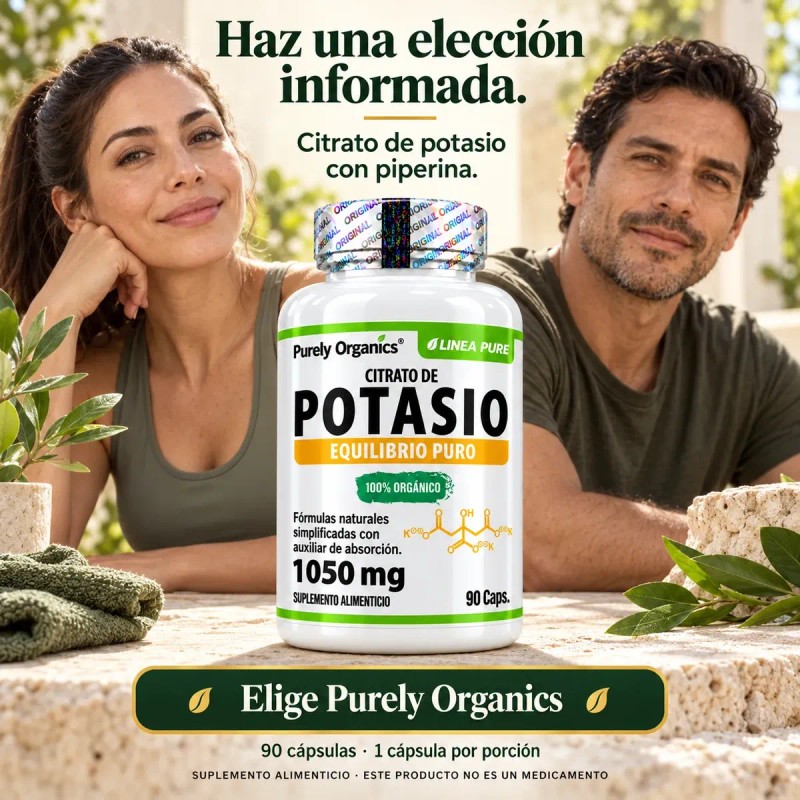 Potasio Citrato Orgánico 90 Caps - Purely Organics