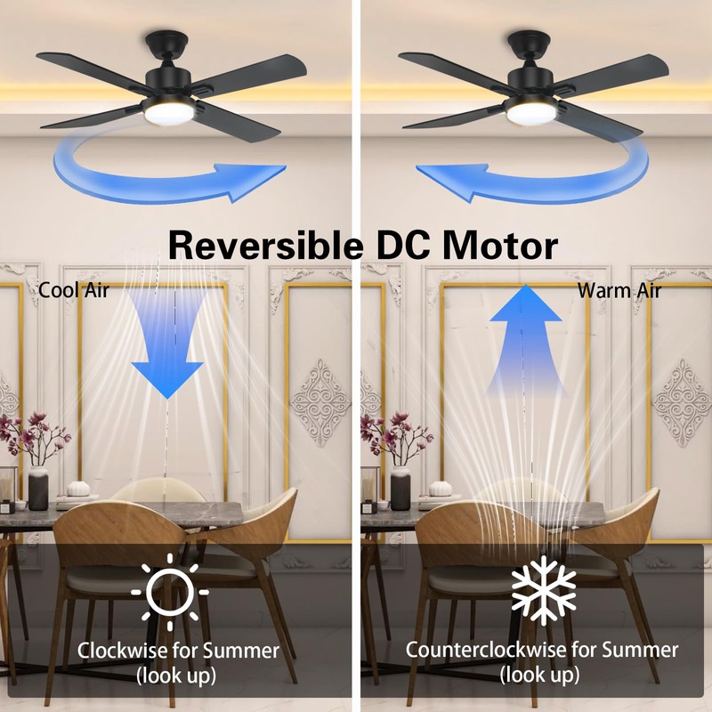 LITBM 42" Ceiling Fans with Light and Remote, Energy Saving