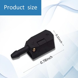 GKmow Pack-2 Car Universal Front Windshield Washer Nozzle, Jet 4Way 8mm 9mm Wiper Sprayer Arm Mounted Window Water Spray Sprinkler (Black)