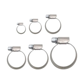 HMH Hose Clamp W2 Hose Clamp with Band Width 9 mm, Stainless Steel, White, 2.25-40 mm