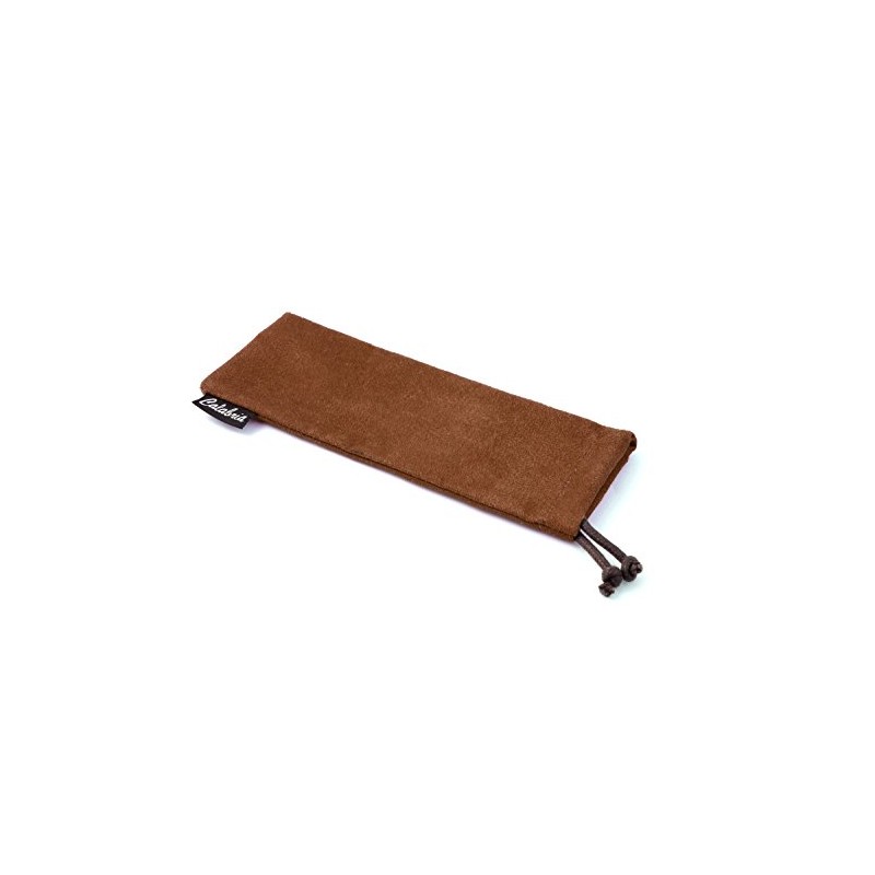 Chamois Drawsting Eyeglass Case in Brown C-346