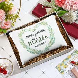 Kajaia Wedding Gift Bridal Make Up Bag Cosmetic Bag with Zip Makeup Bag Cosmetic Bag Gift for Wedding Stag Night Engagement Bridal Shower Travel (Eucalyptus Leaves), Feuilles D'eucalyptus