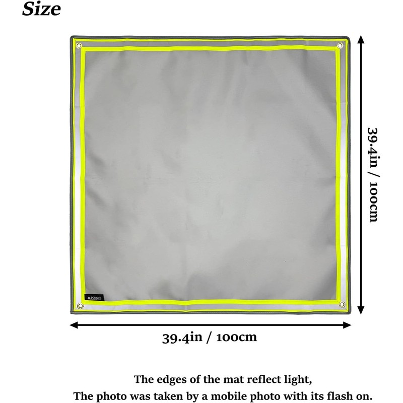 POMOLY Fire Pit Mat,Fireproof Mat Visible at Night-Great for Deck