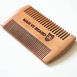 Original Antistatic Wooden Beard Comb, Coarse & Fine Teeth, Moustache & Beard Grooming