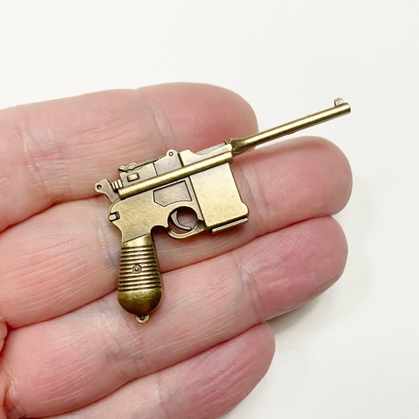 M01011-Bronze MOREZMORE Miniature Mauser Gun Pistol Revolver Weapon Prop 55