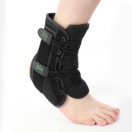 HKJD Ankle Brace- Achilles Tendonitis Brace for Men, Women and Children, Ankle Support for Sprained Ankle, Plantar Fasciitis,Injury Recovery, Lace up Ankle Support for Running Volleyball Left/Right