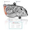 SPEC-D TUNING Chrome Headlights Compatible with 2011-2018 Dodge Grand Caravan,