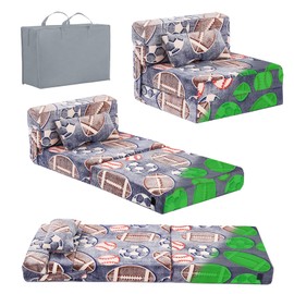 Tiita Folding Sofa Bed Floor Mattress for Kids, Toddler Washable Foldable Floor Nap Mat for Sleeping, Child Fold Up Sofa Futon Folding Chair Bed with Storage Bag for Girls Boys, Ball