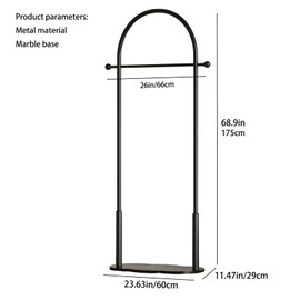 ZHBHYZ Clothes Rack for small spaces,Modern Clothing Rack with Marble Base,Small Garment Rack for Hanging Clothes,Heavy-duty Coat Rack Freestanding for Bedroom, Living Room,Entryway,Boutiques (black)